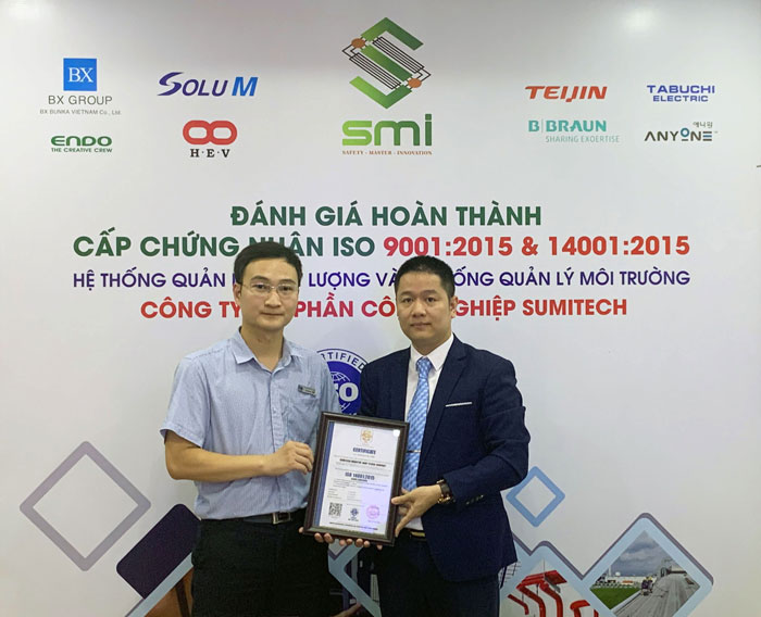 SMI nhận chứng nhận ISO 14001